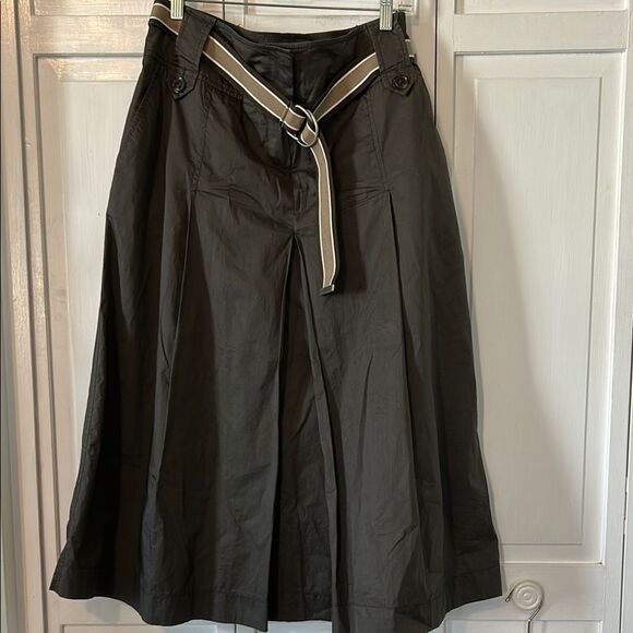 Gardeur Brown Full Skirt with Belt - Size 12 - Picture 1 of 9